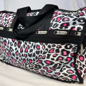 LeSportsac Women's Medium Weekender Travel Bag - Black, Pink, White